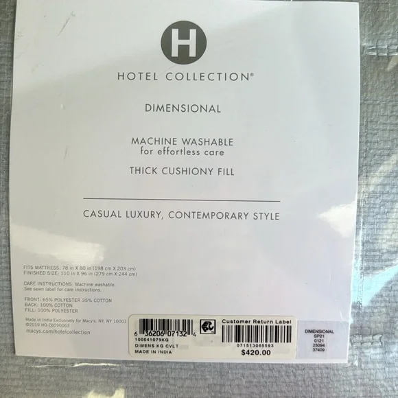 Hotel Collection King Coverlet Quilted - Luxury - NWT